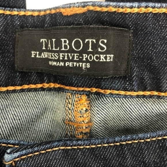 TALBOTS Women’s Blue Jeans Size 22WP Dark Wash Bootcut Stretch Distressed - Picture 7 of 10